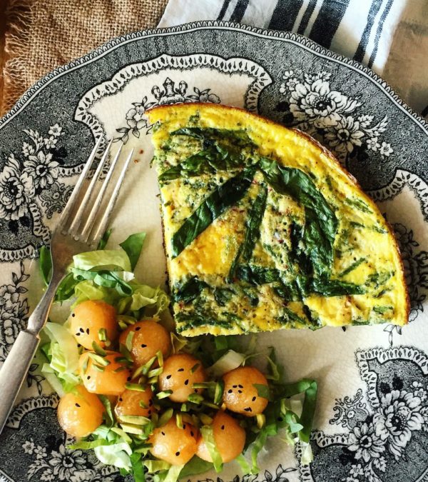 ramp and sea asparagus frittata