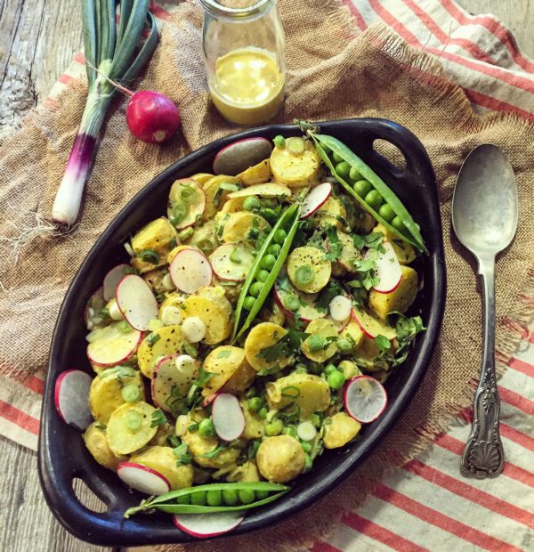 Curried Potato Salad with Peas and Cilantro