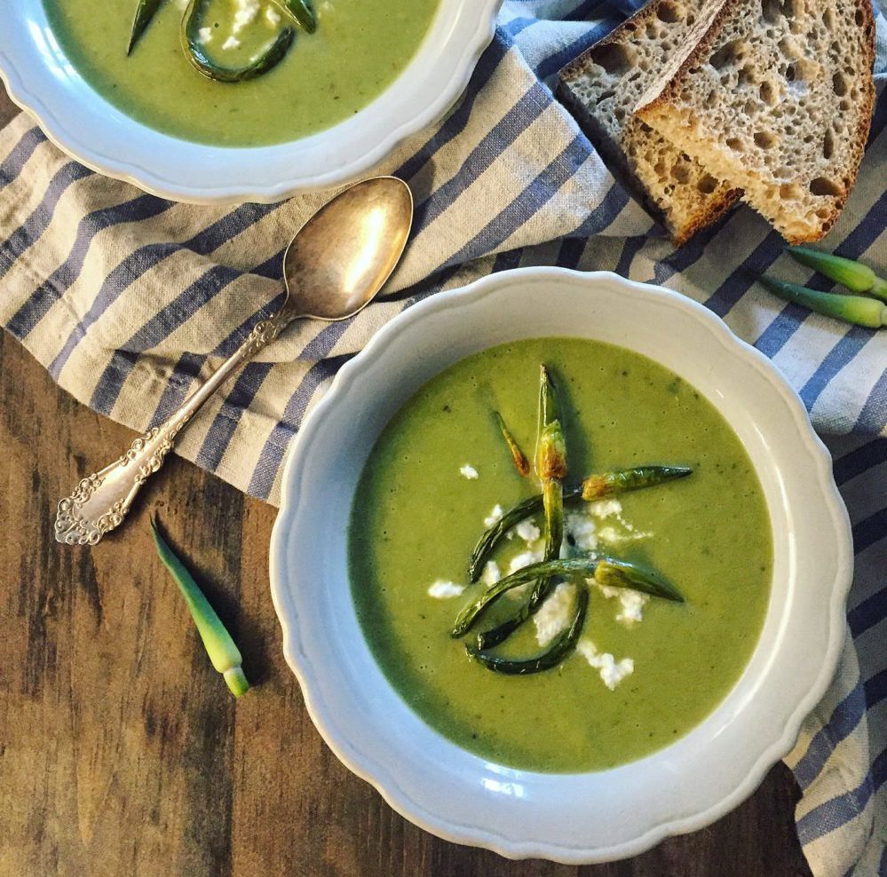 Farmers Market Garlic Scape Soup The Lemon Apron