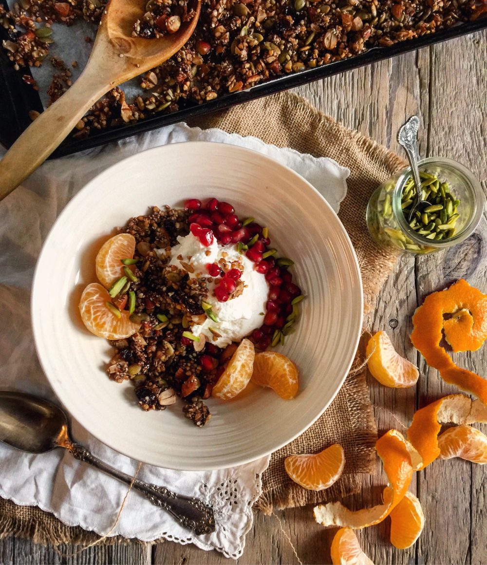 gingerbread buckwheat granola