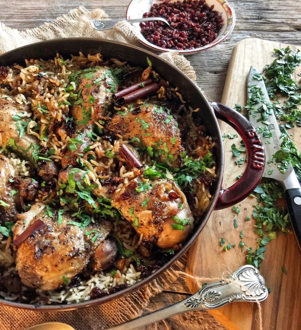 chicken with cardamom rice