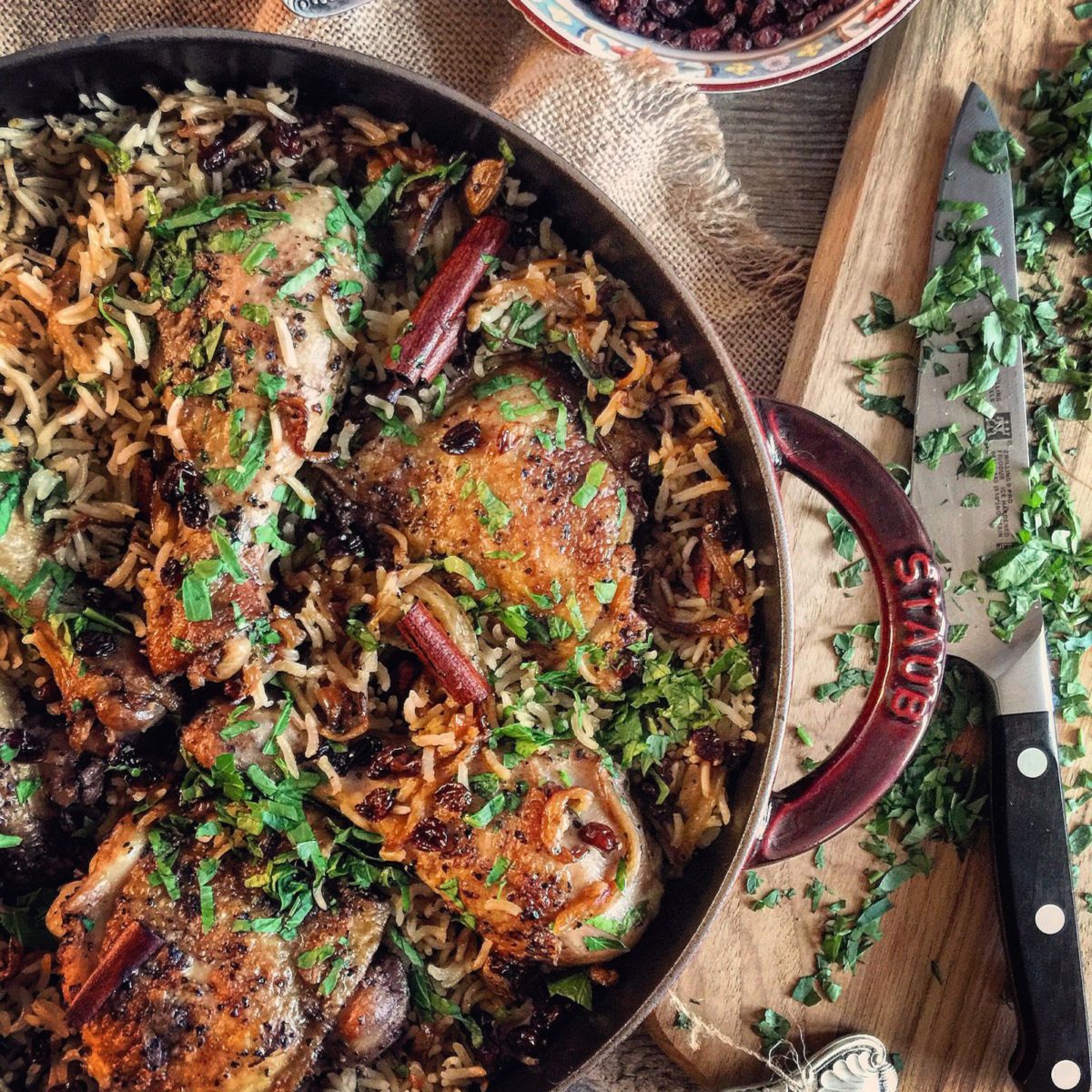 chicken with cardamom rice