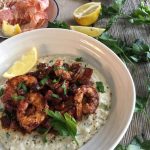 harissa Shrimp and Cauliflower Grits