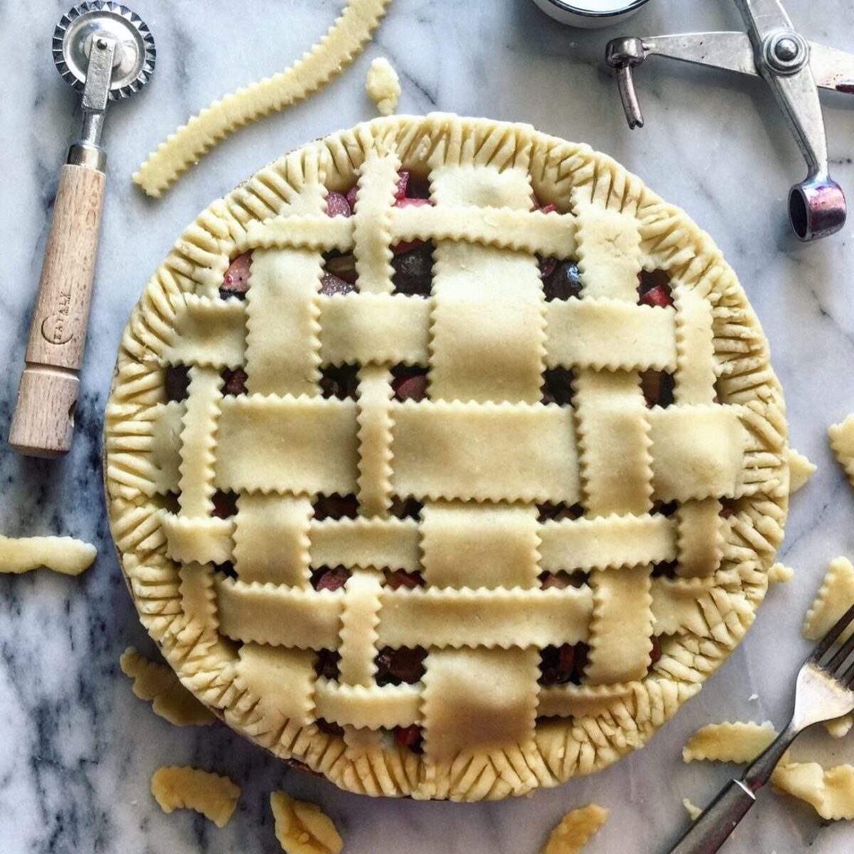 Cherry Rhubarb Pie