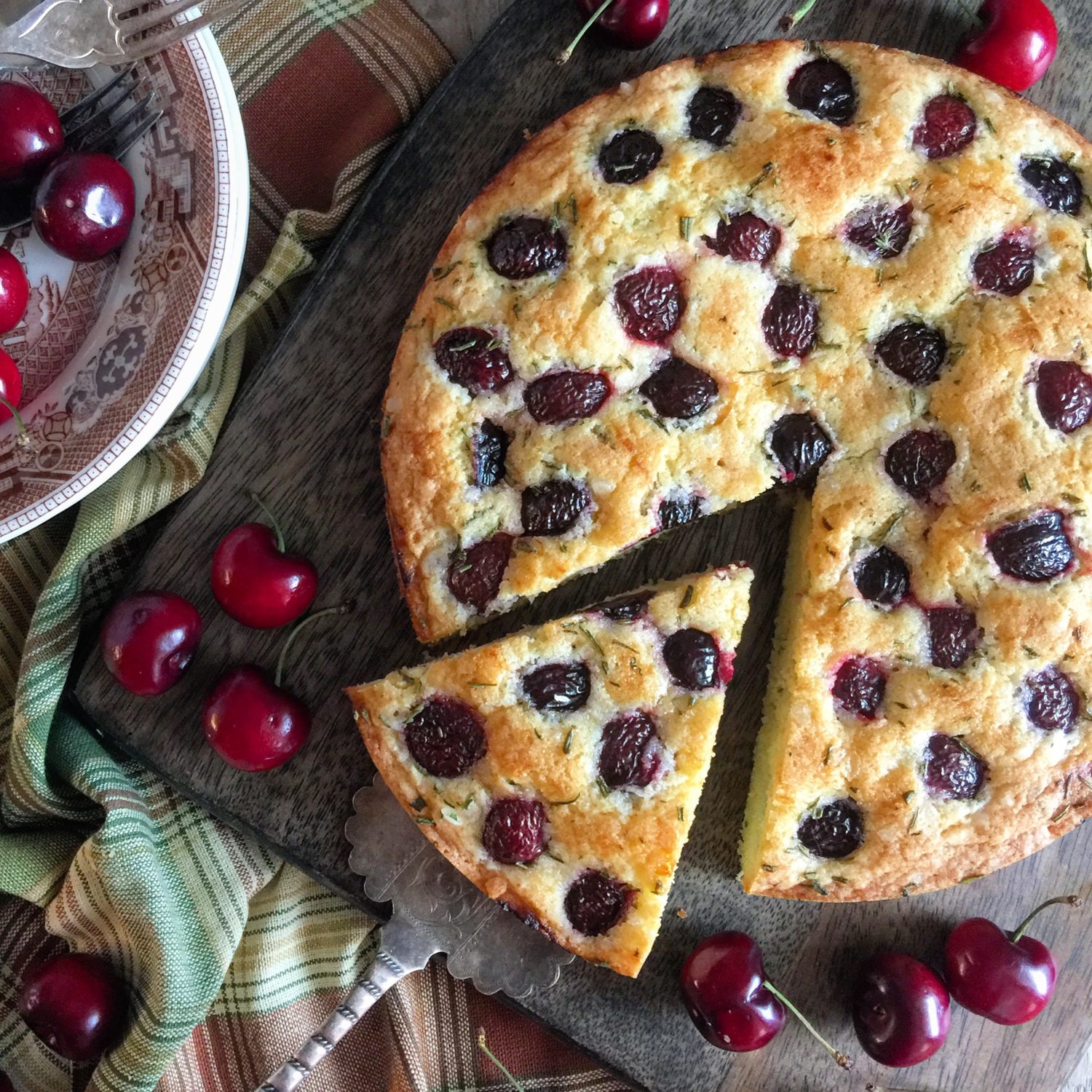 Cherry Rosemary Torte | The Lemon Apron