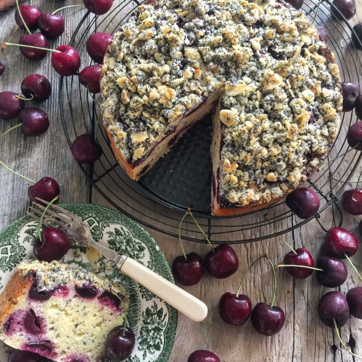 cherry poppyseed cake