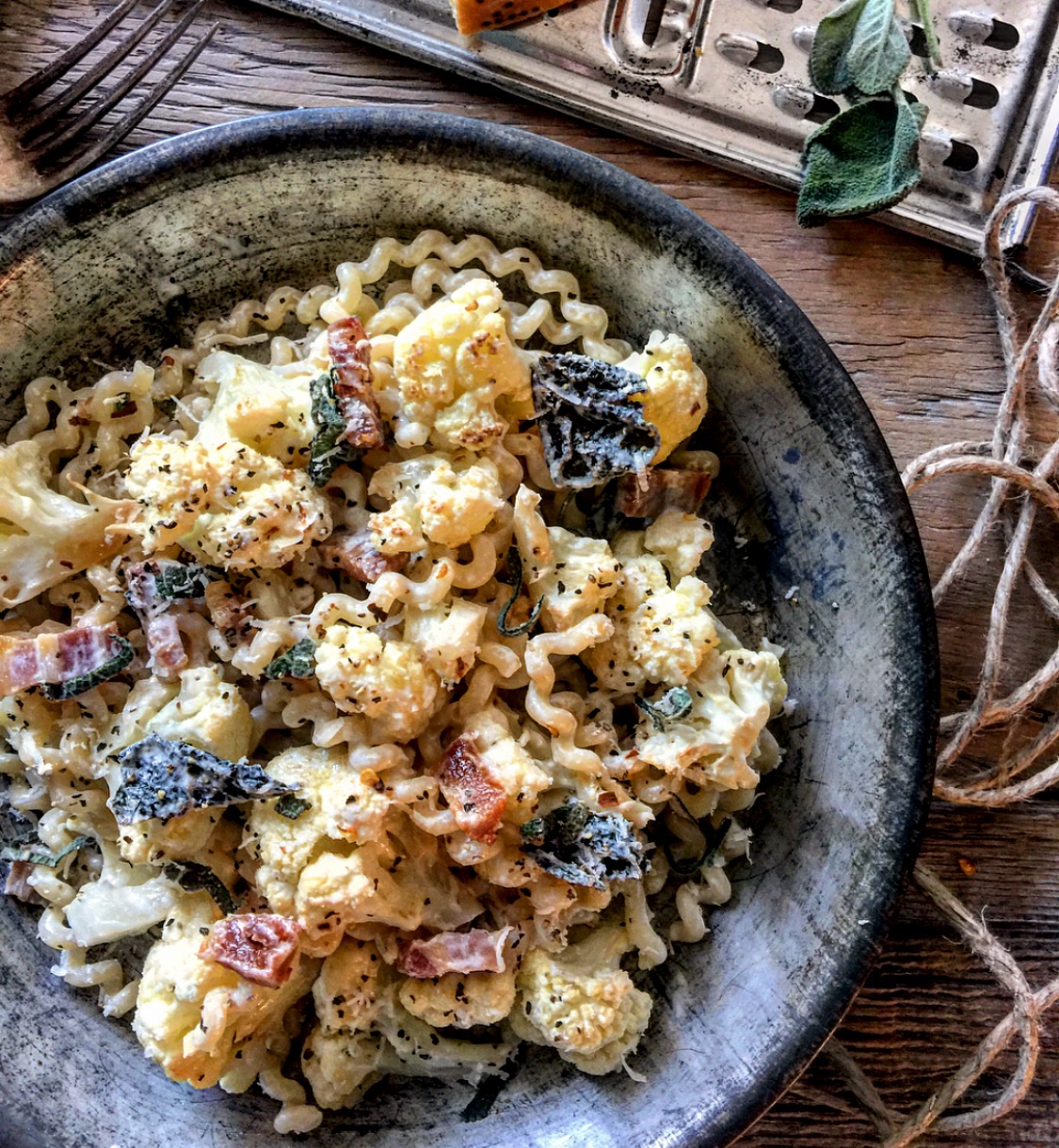 cauliflower pancetta and sage pasta