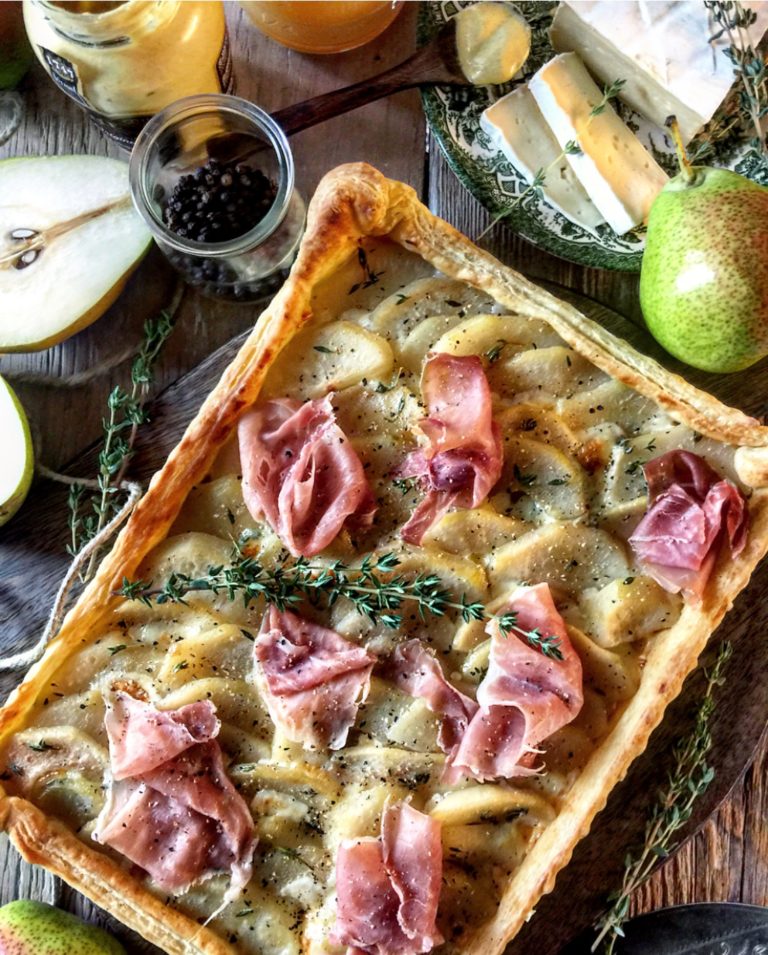 Savoury Pear, Brie and Prosciutto Tart The Lemon Apron