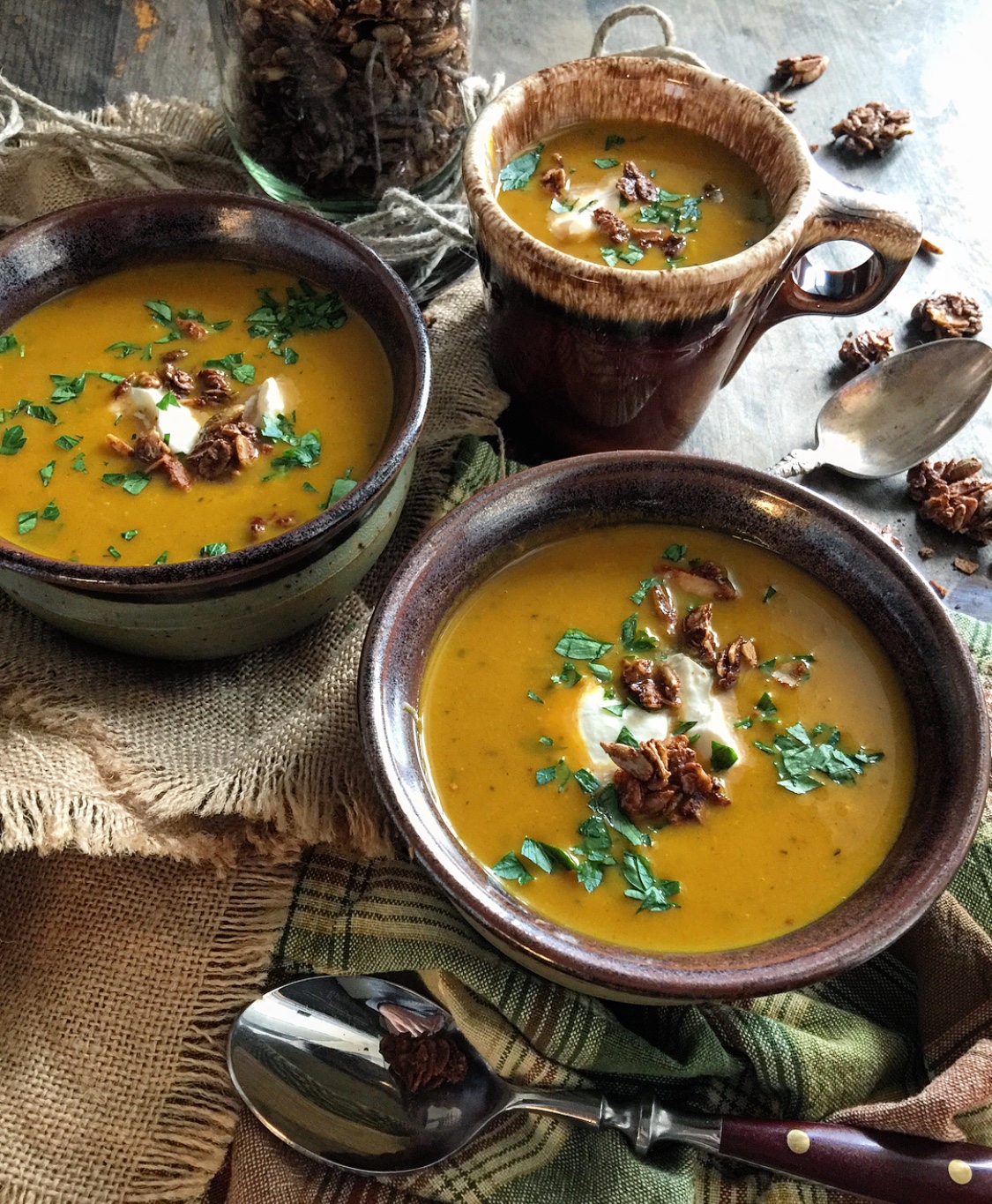 Curried Kabocha Squash Soup, easy autumn soup