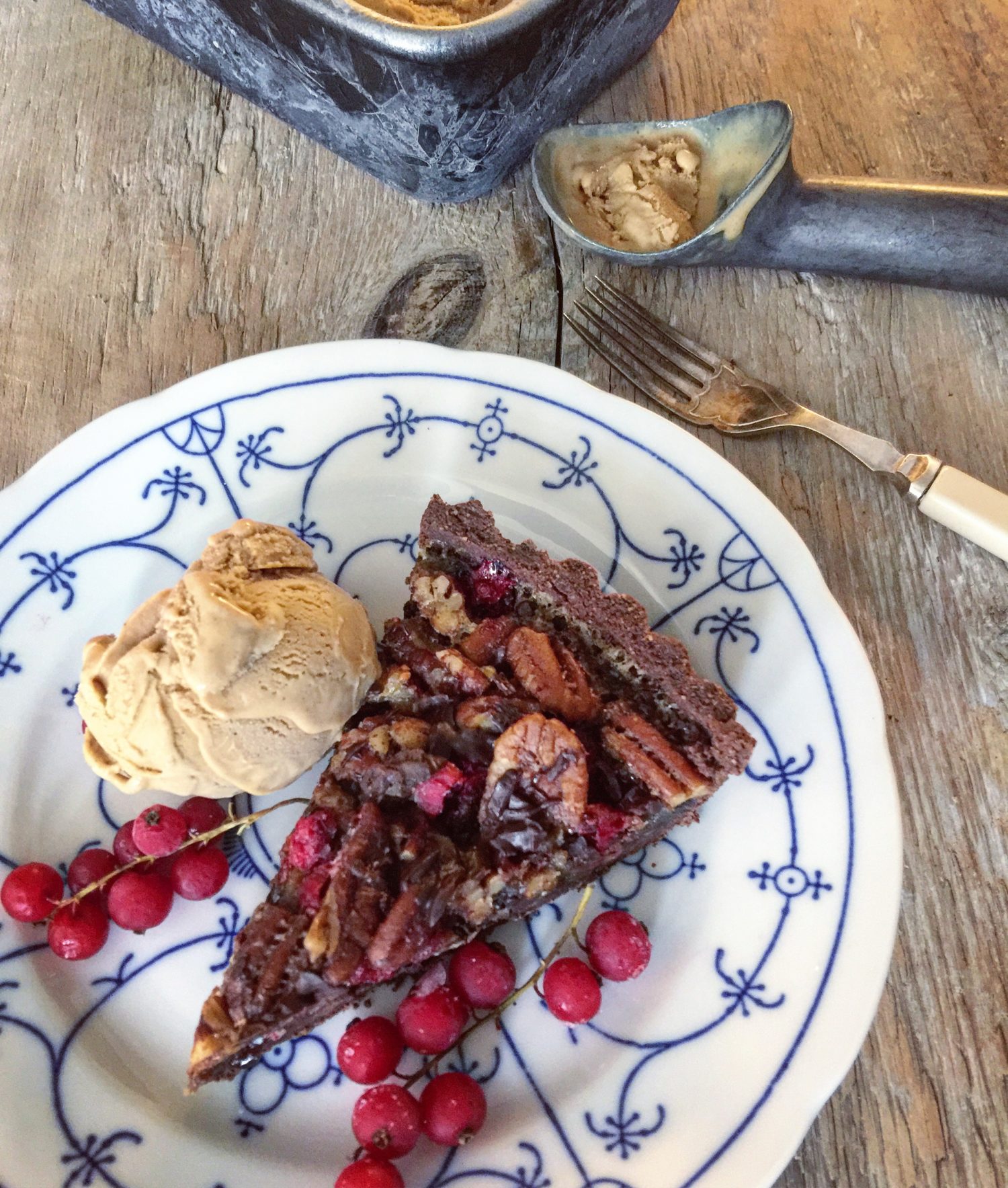 chocolate cranberry pecan tart