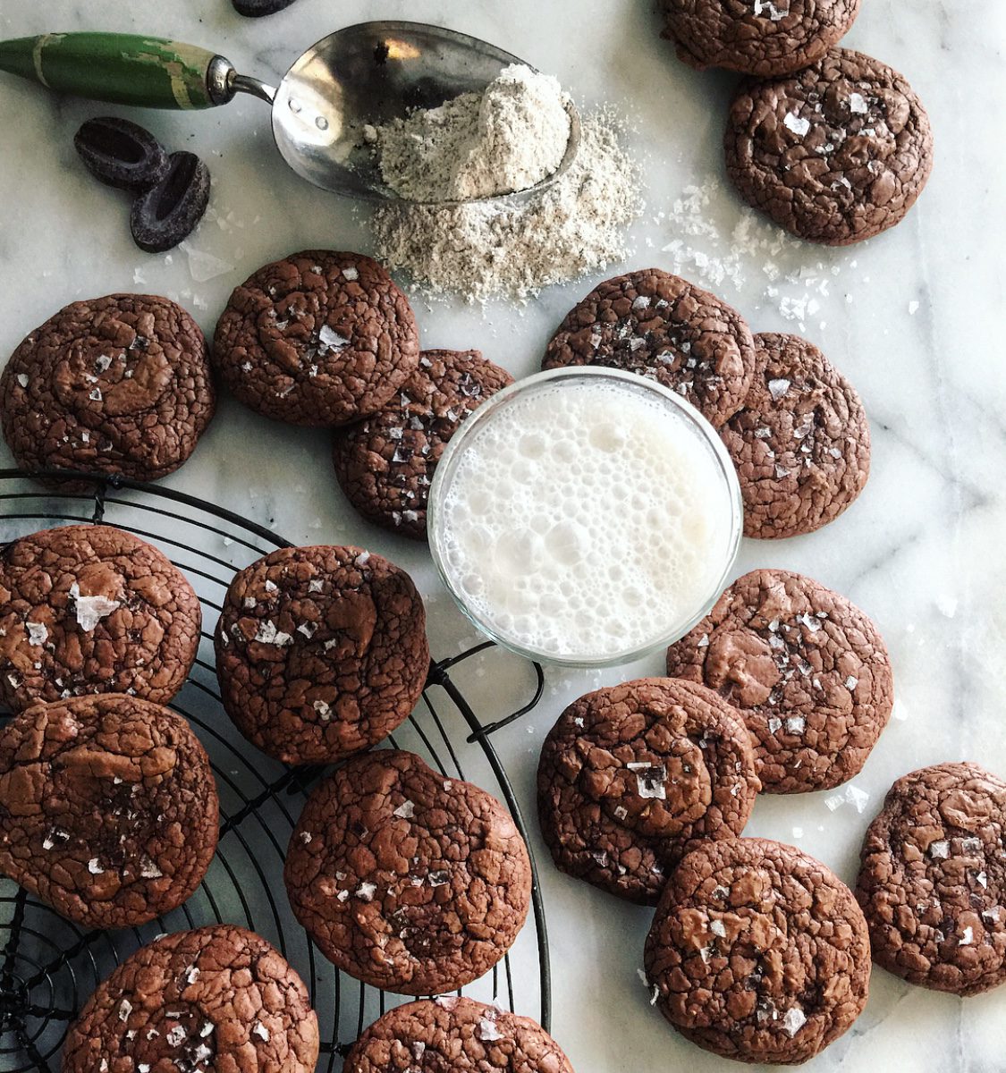 salted chocolate rye cookies