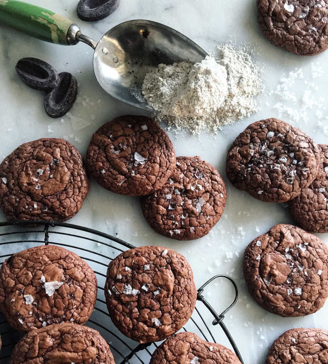 salted chocolate rye cookies