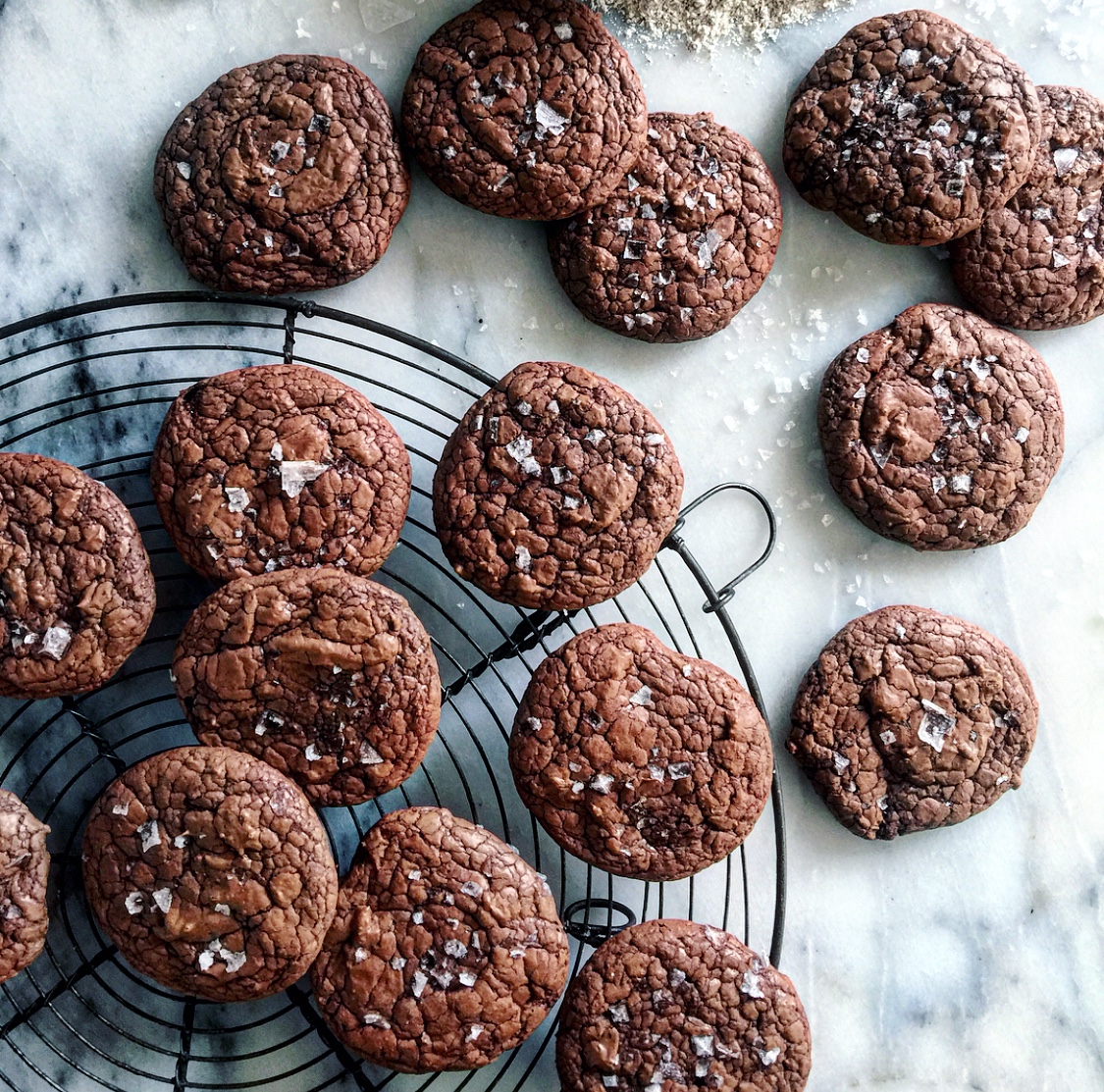 salted chocolate rye cookies