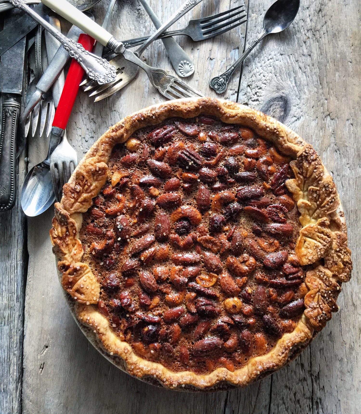 Spiced Mixed Nuts Pie