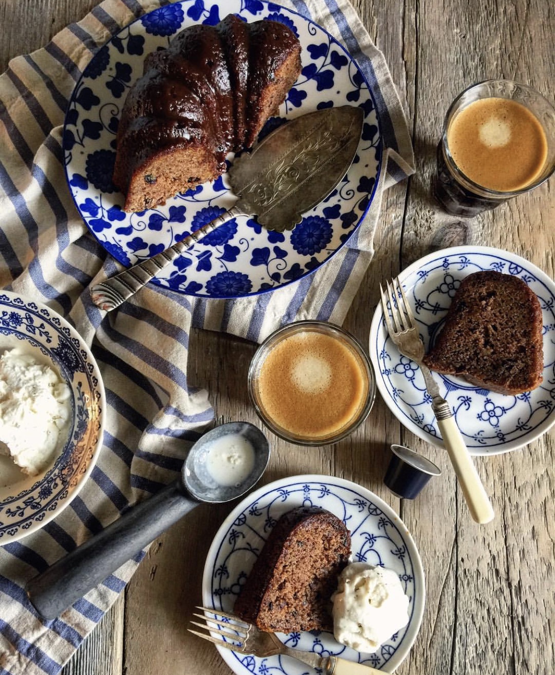 Cardamom Banana Cake with Bourbon Caramel Glaze