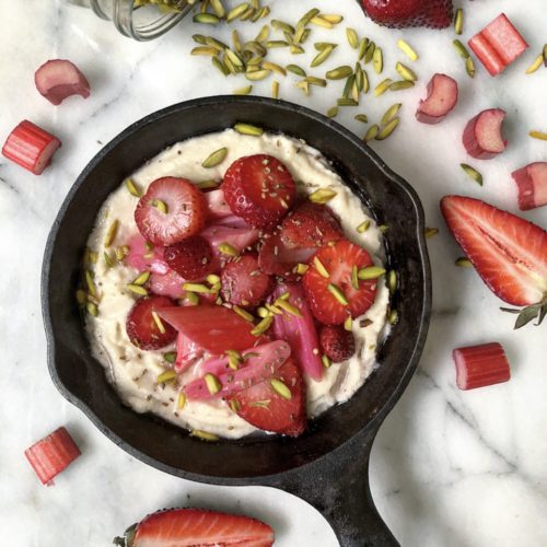 Rhubarb and Almond Grits