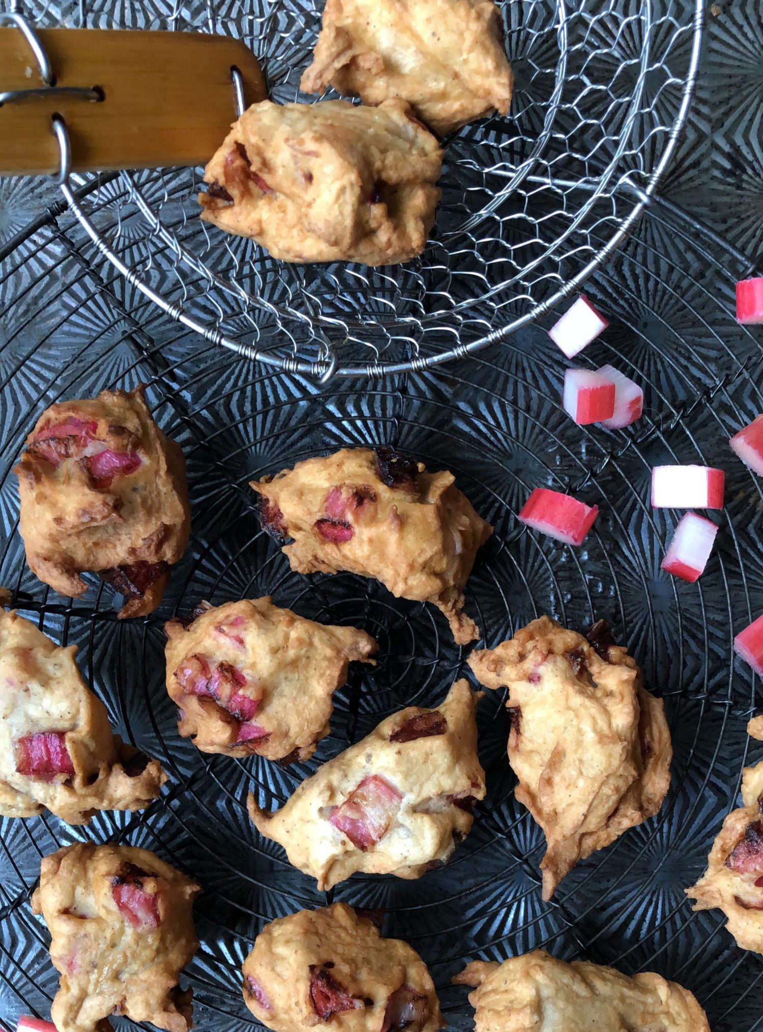 Rhubarb Cardamom Fritters