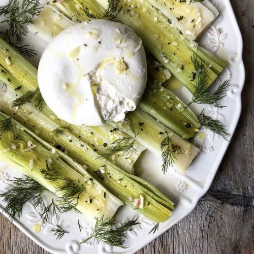 Braised Leeks with Burrata