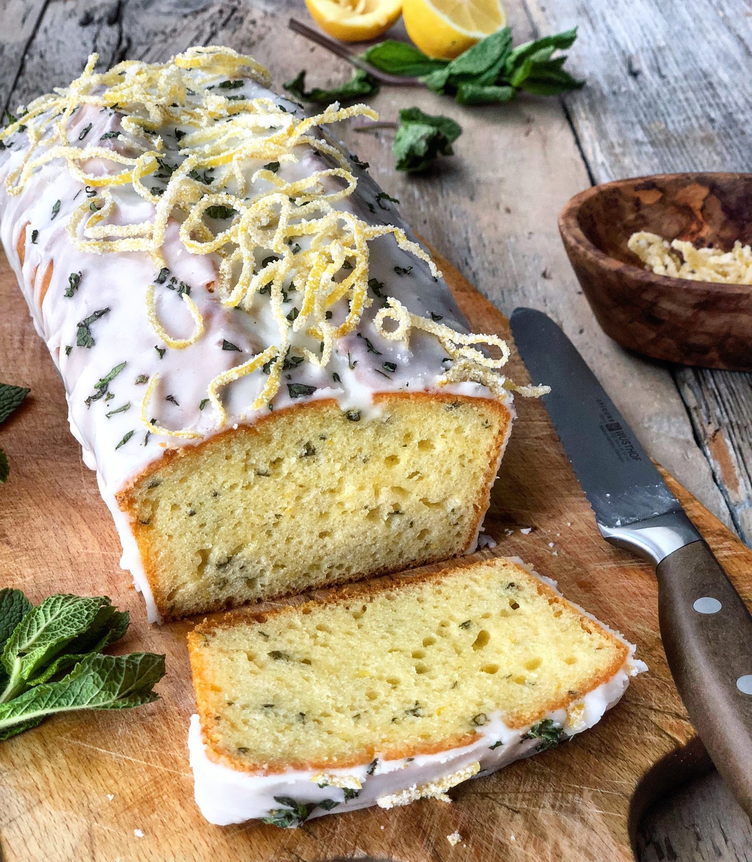 Lemon Mint Yogurt Cake