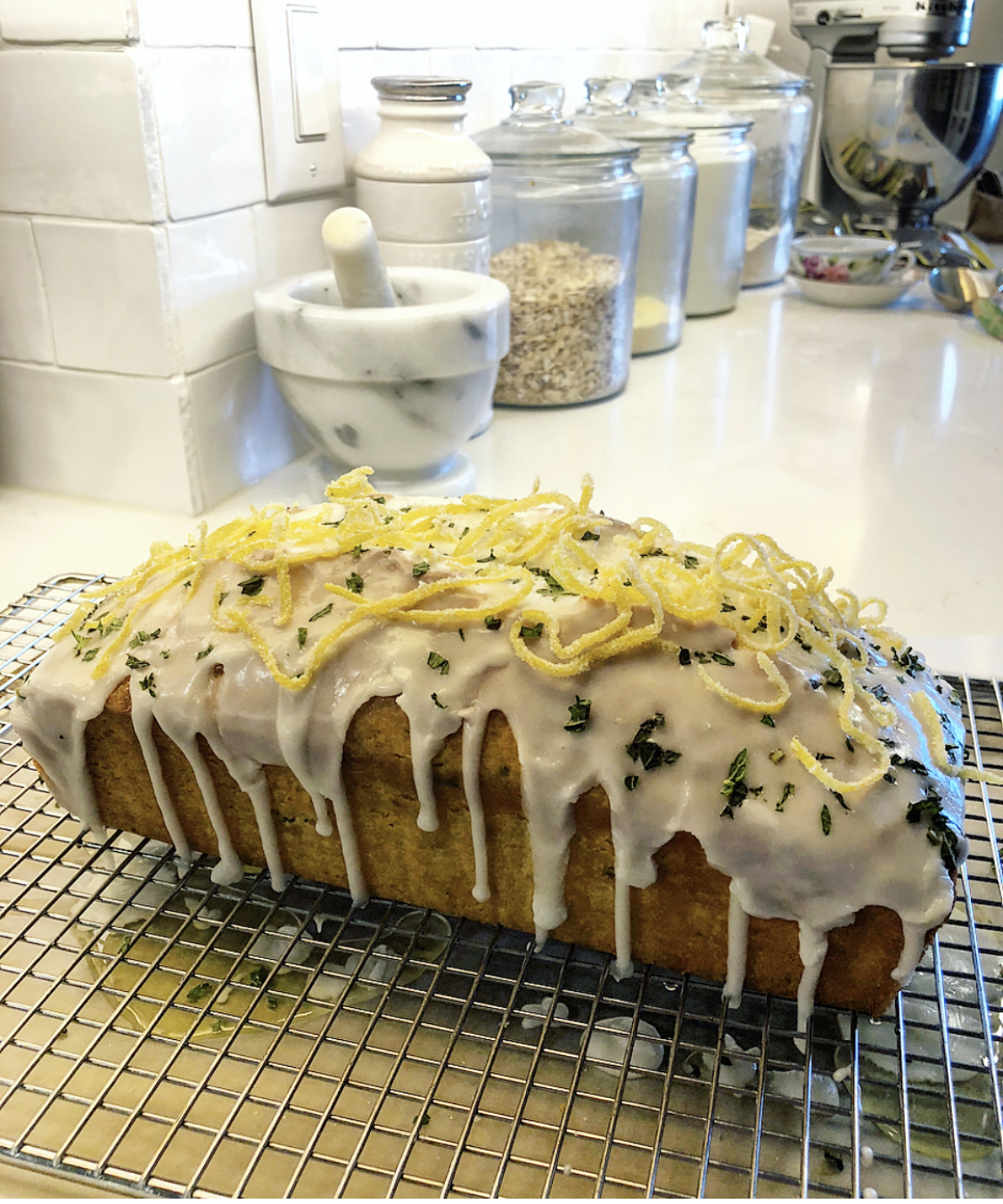 Lemon Mint Yogurt Cake