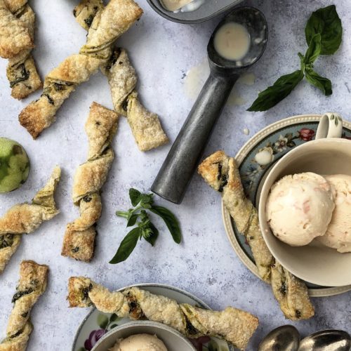 Pink Grapefruit Ice Cream with Citrus Twists