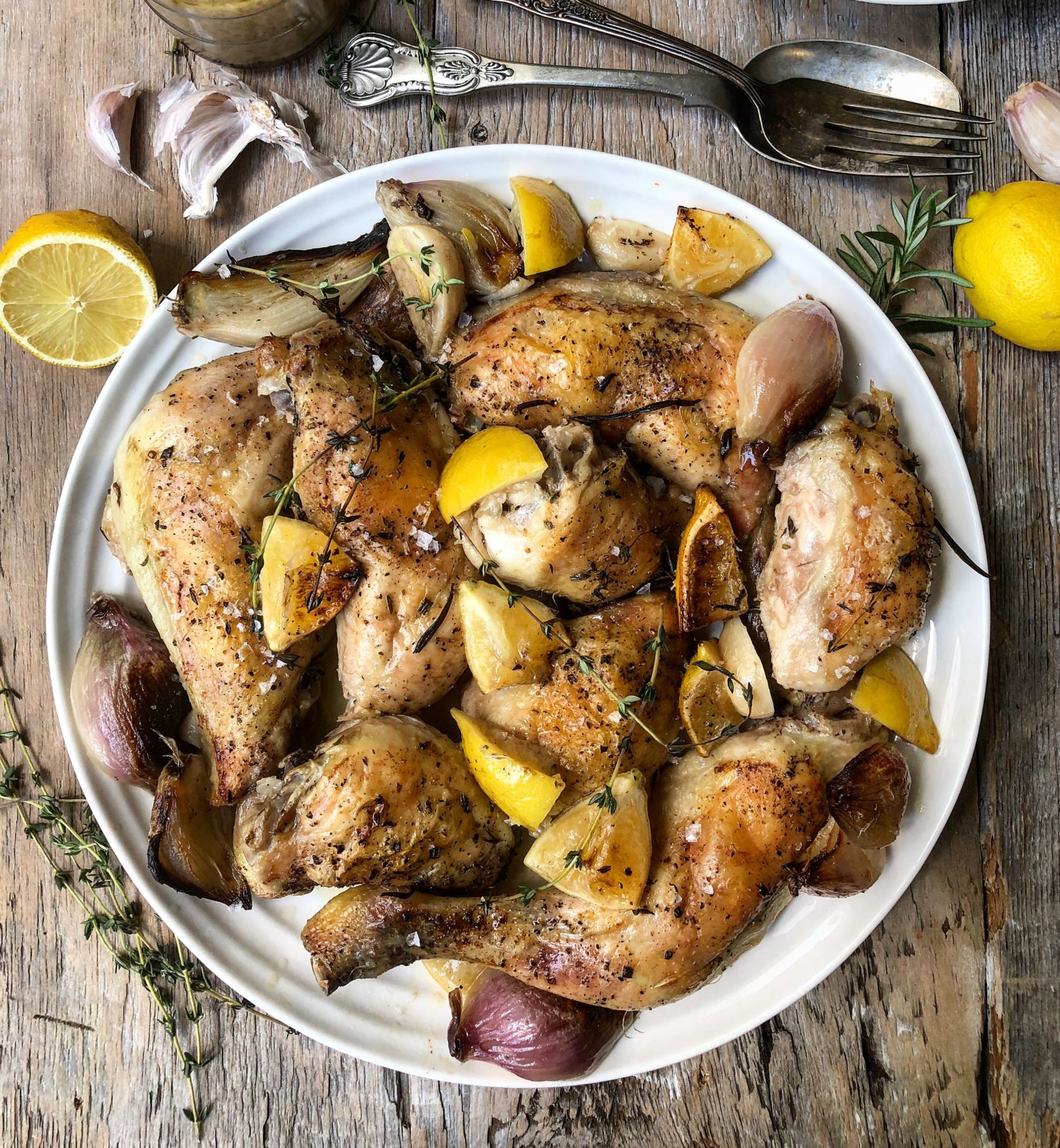 The most aromatic Mediterranean Chicken with 20 cloves of garlic