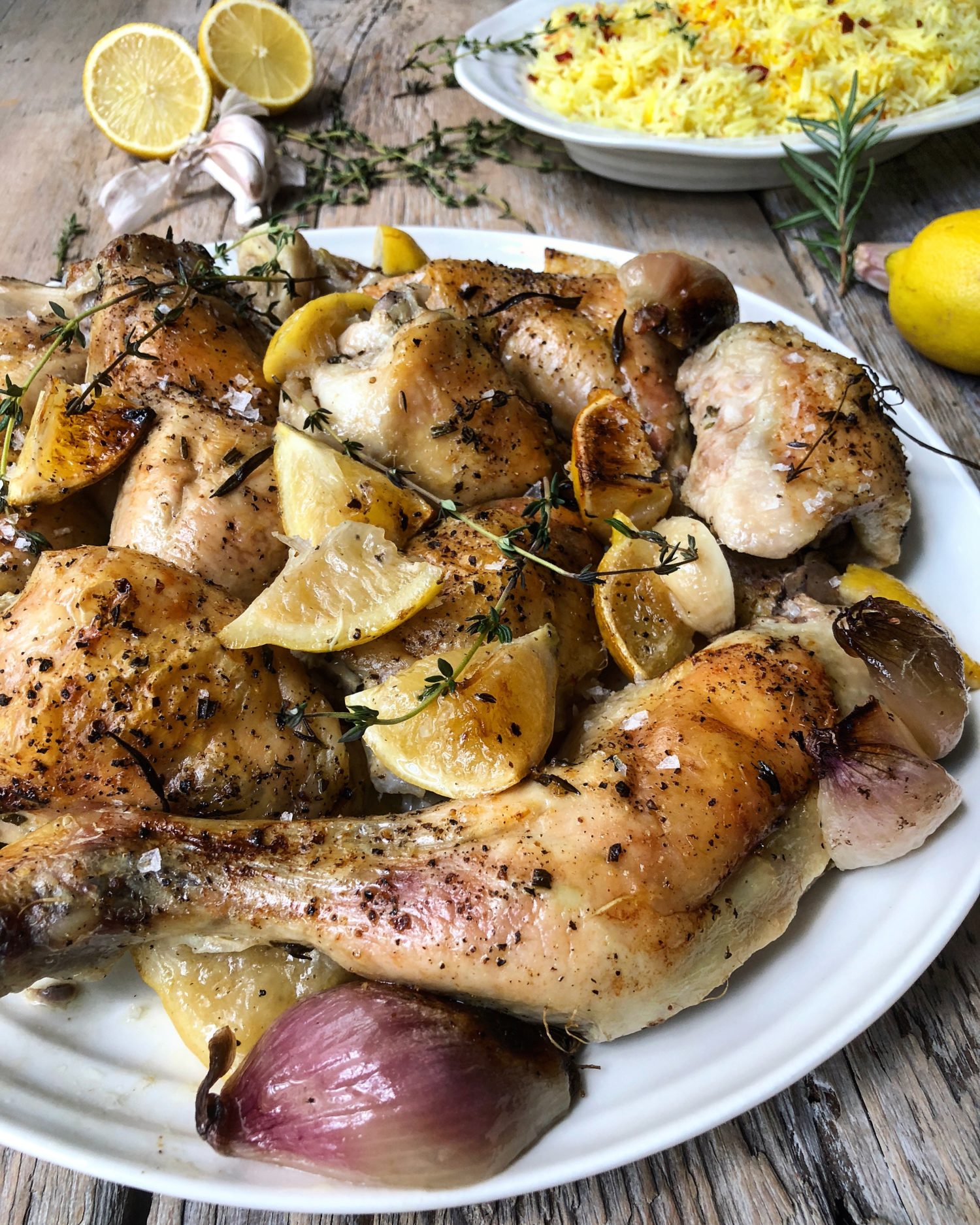 The most aromatic Mediterranean Chicken with 20 cloves of garlic