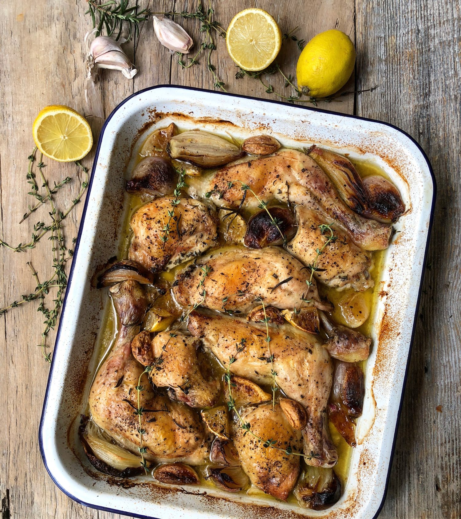 The most aromatic Mediterranean Chicken with 20 cloves of garlic