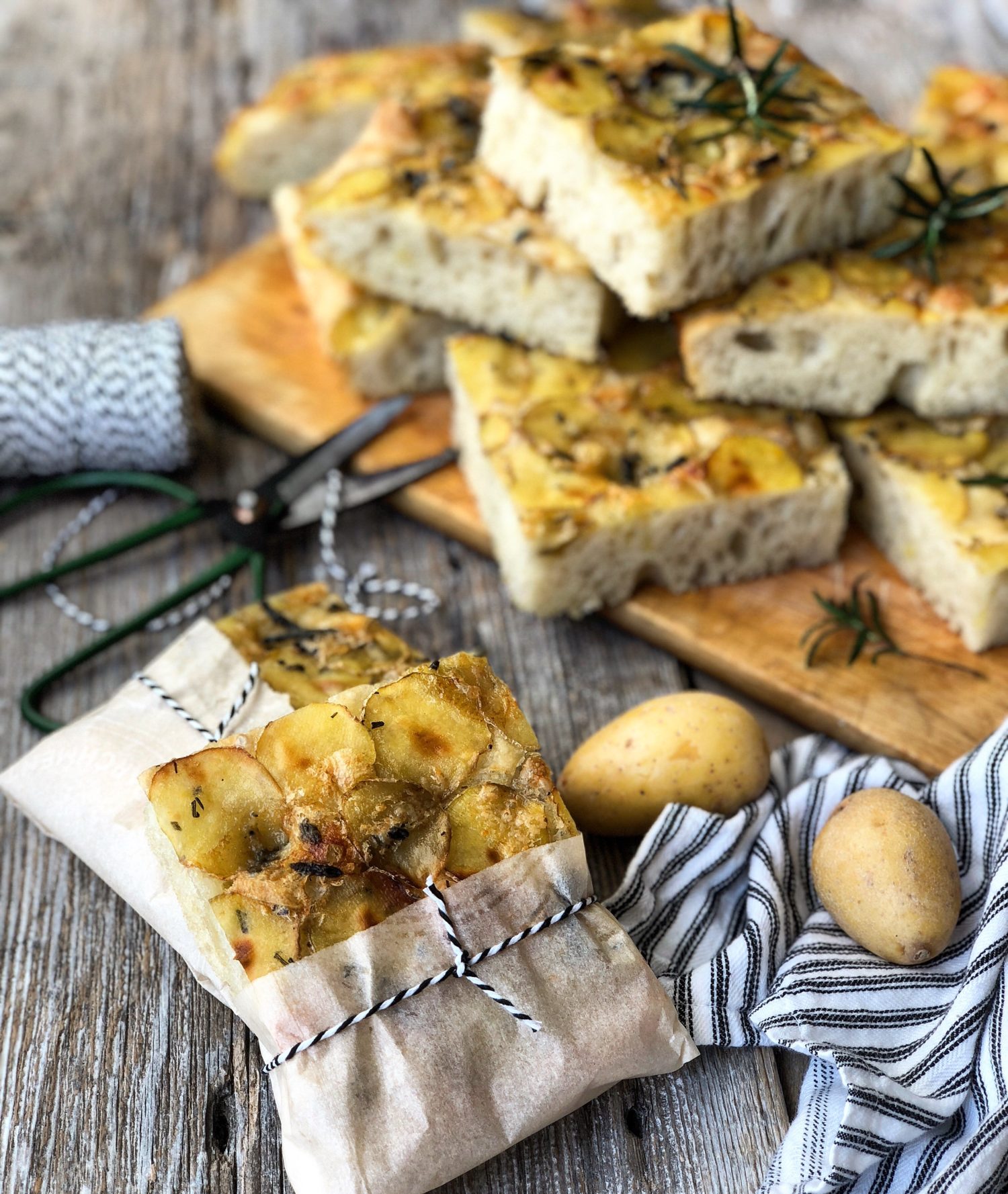 Potato Rosemary and Blue Cheese Focaccia