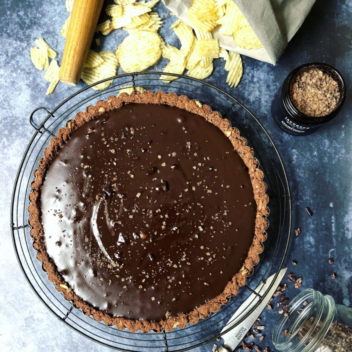 Rich and Decadent and easy Salted Coffee Chocolate Tart