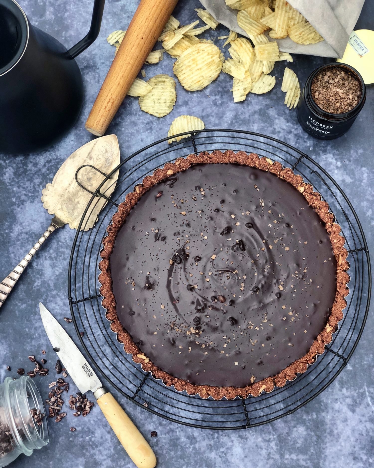 Rich, decadent and easy Salted Coffee Chocolate Tart