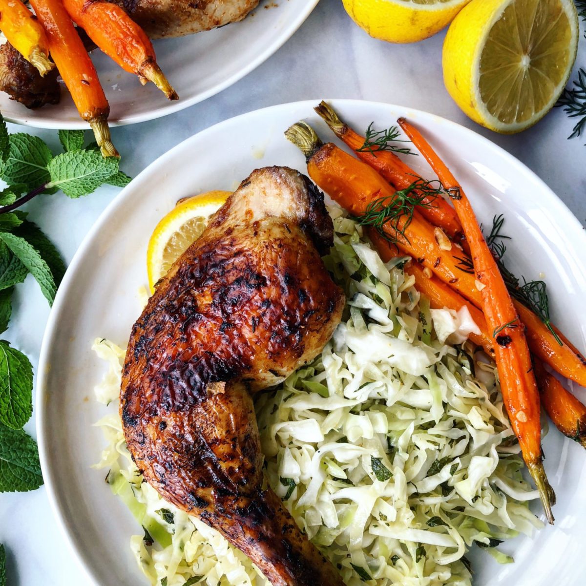 Juicy Lebanese Chicken, Malfouf Salad and Tunisian Carrots