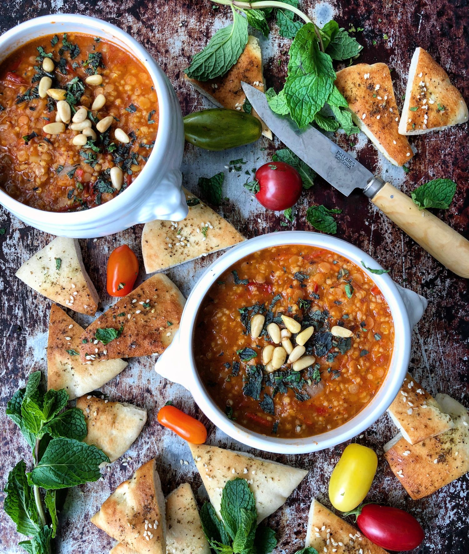 Spicy Moroccan Tomato and Red Lentil Soup