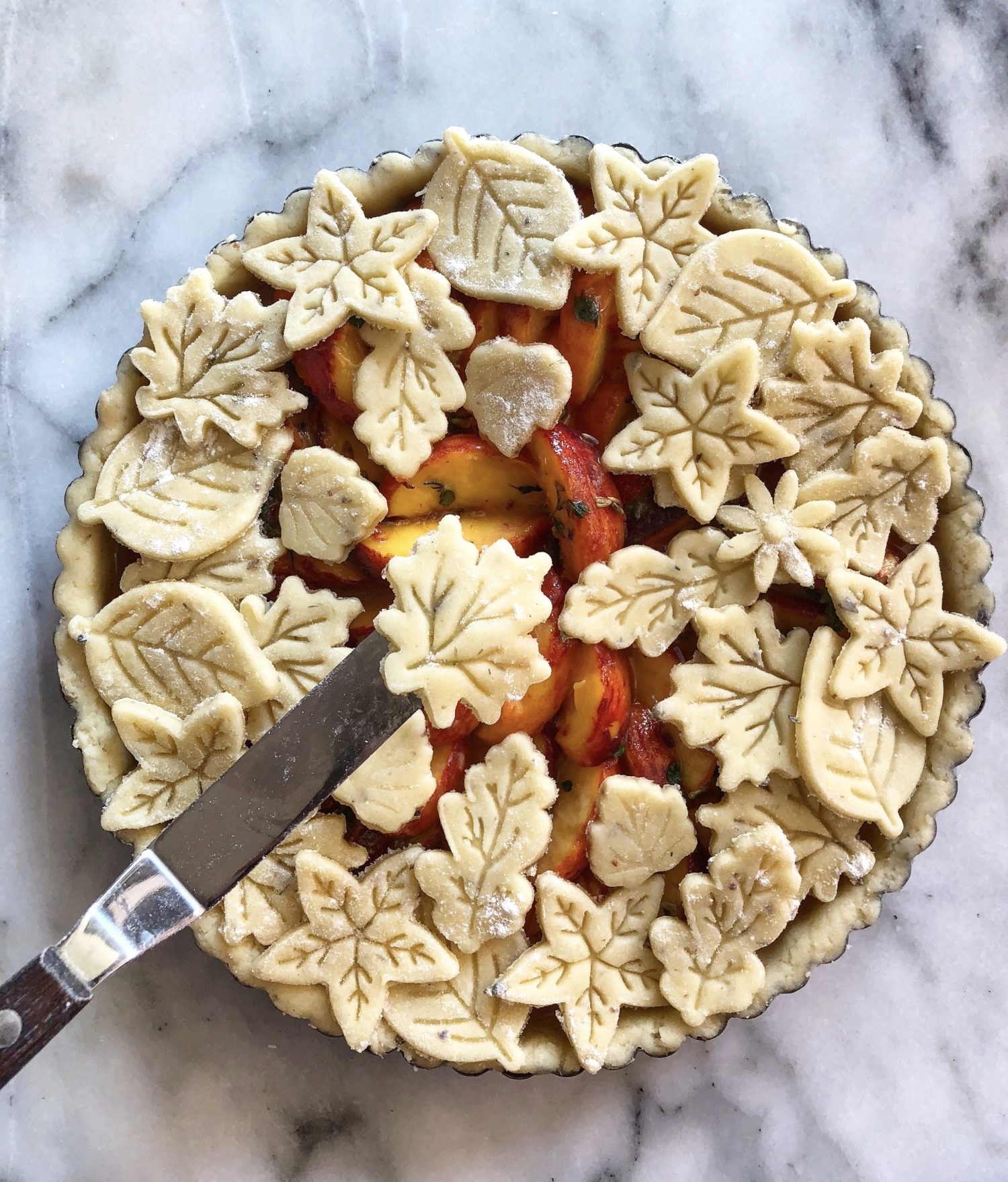 Tender Peach Lavender Honey Pie