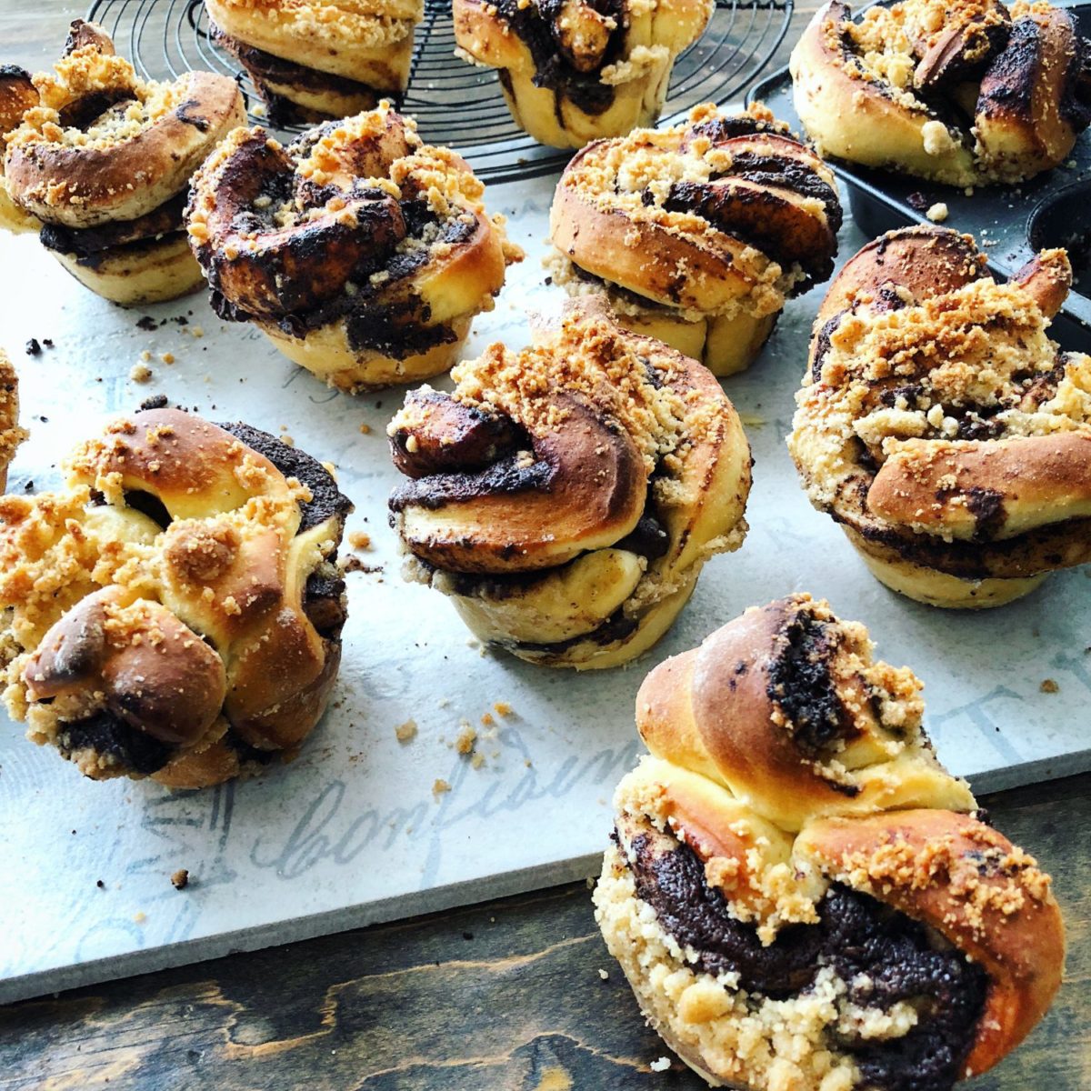 Chocolate and Espresso Babka Muffins