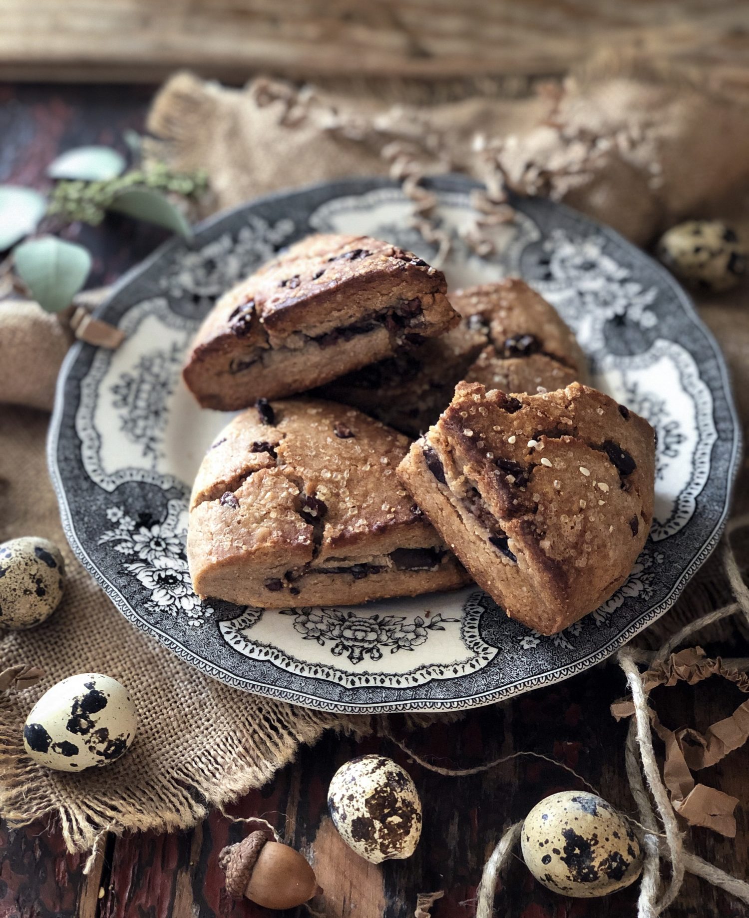 tender fig and cocoa nib chestnut scones