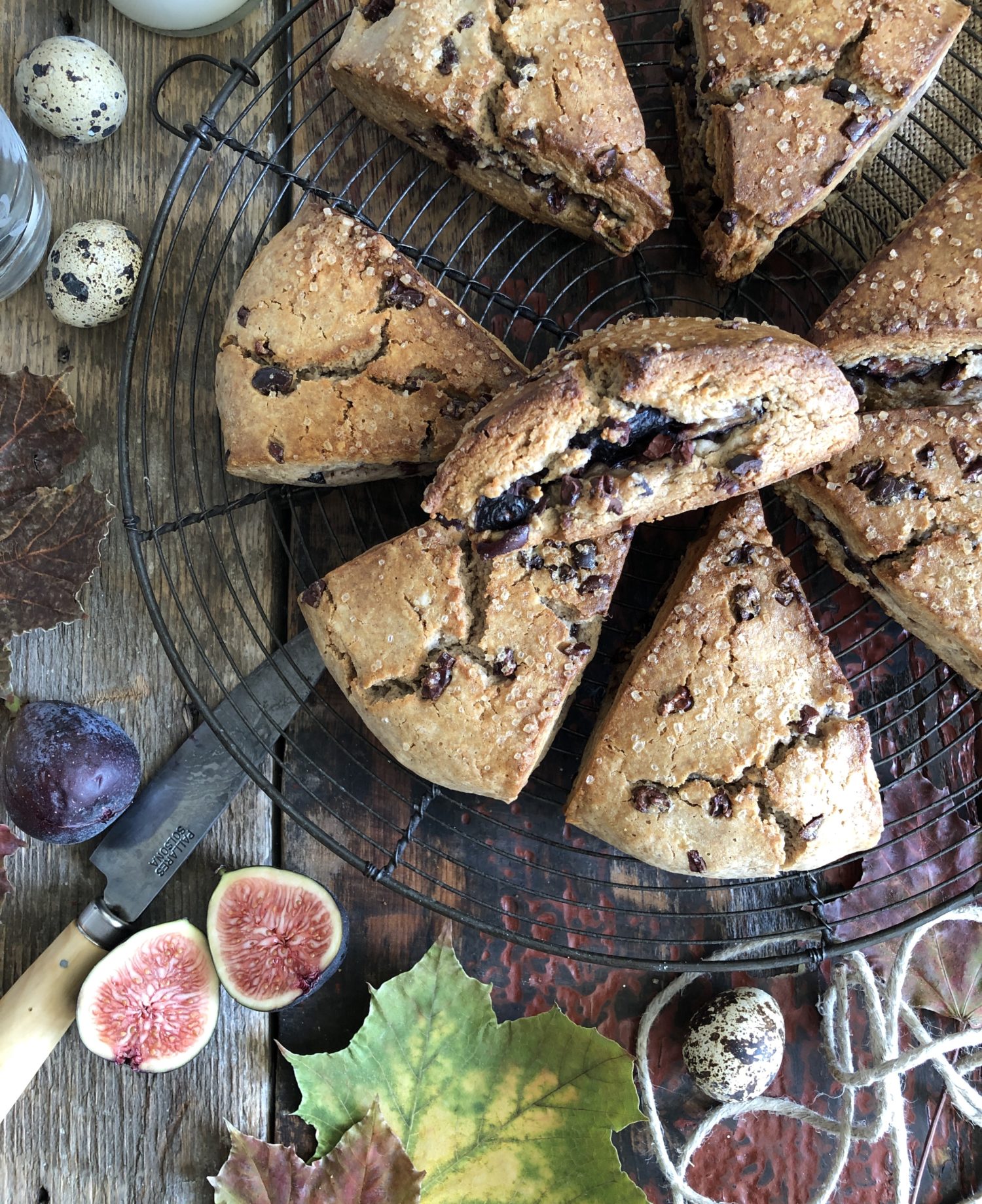 tender fig and cocoa nib chestnut scones