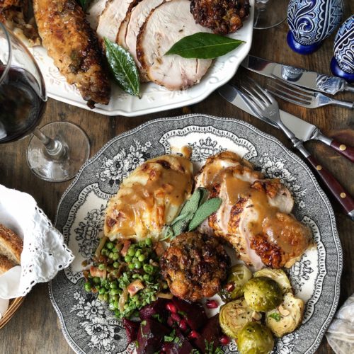 Sage Butter Roast Turkey with Cider Gravy