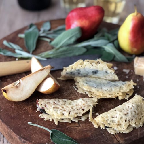 Forelle Pear and Sage Frico, Cheese Crisps