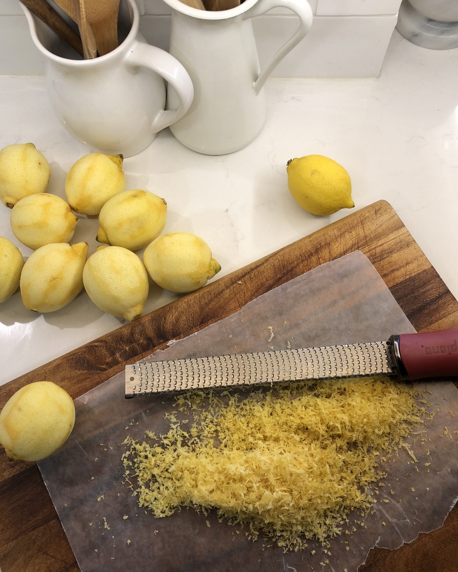 Lemons, lemon zest, lemon prep