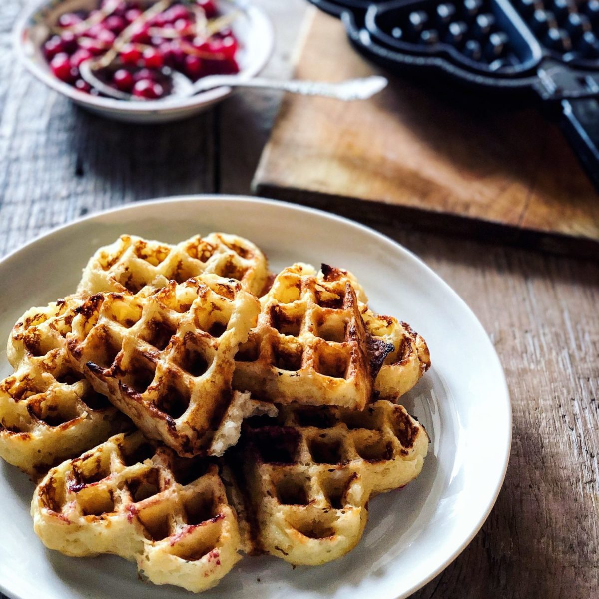 Scandinavian crisp waffles, whipped cream waffles, heart shaped waffles, Swedish