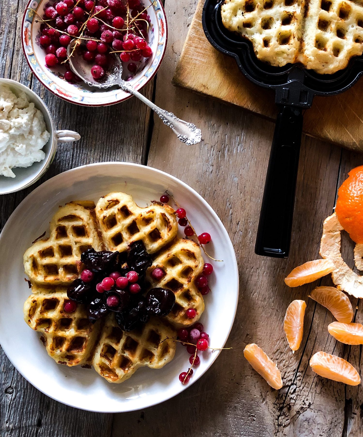 Scandinavian crisp waffles, heart shaped waffles, Swedish waffles