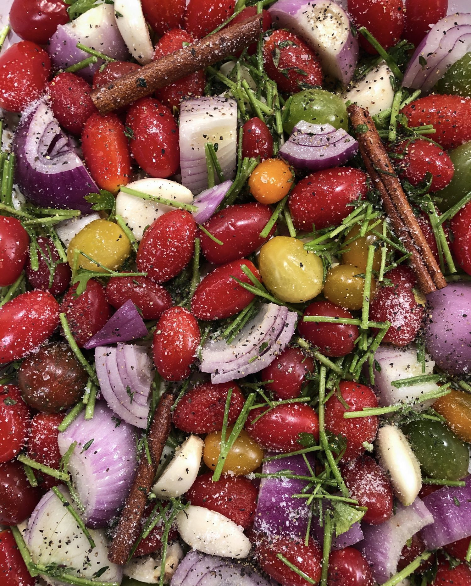 Tomato and Garlic Confit prep