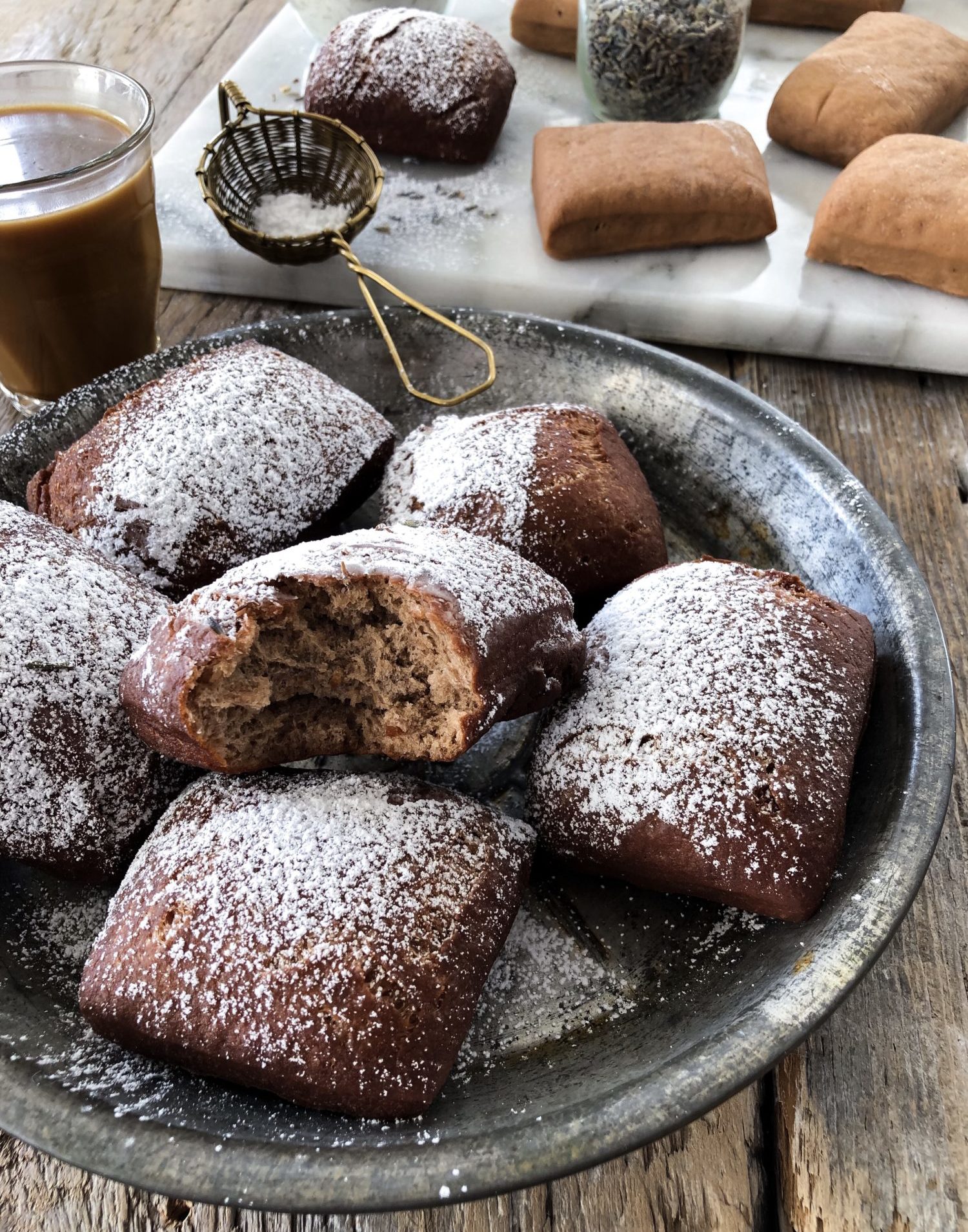 Chocolate Lavender Beignets