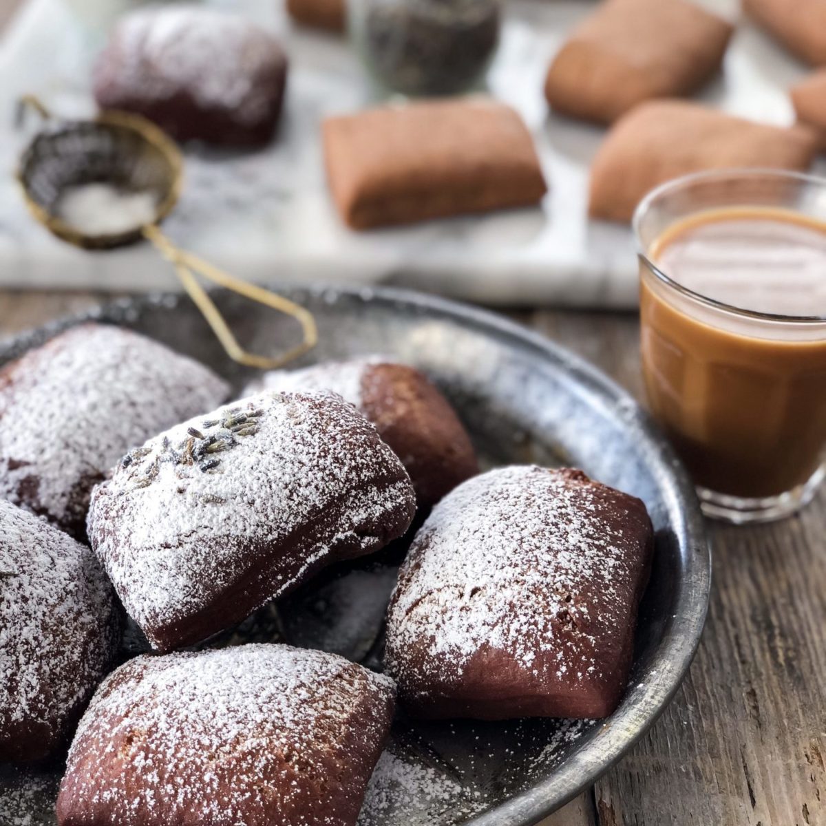 Chocolate Lavender Beignets