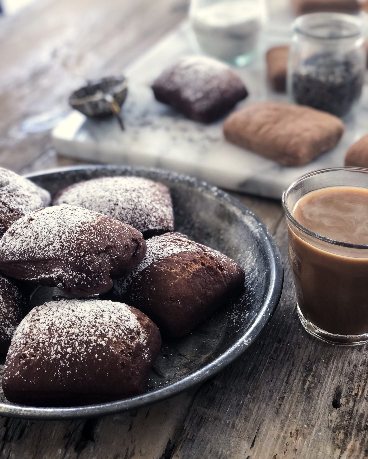 Chocolate Lavender Beignets