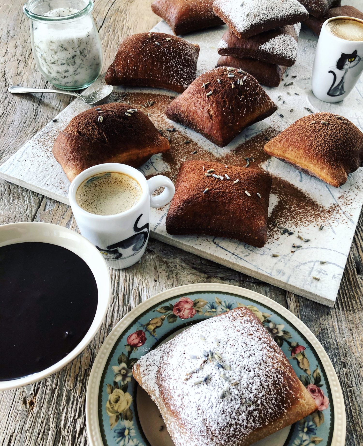 Chocolate Lavender Beignets