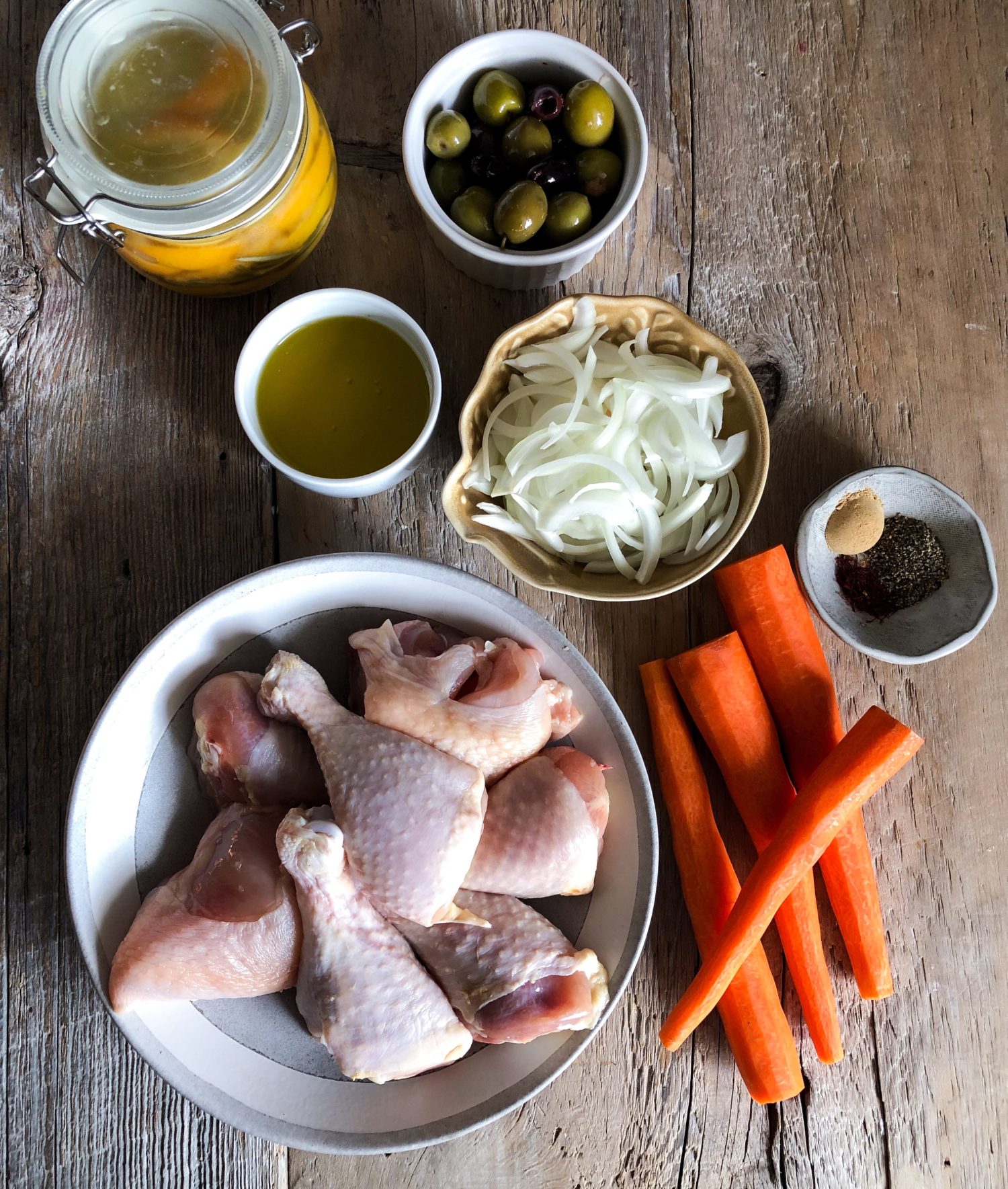 Moroccan Chicken Tagine prep