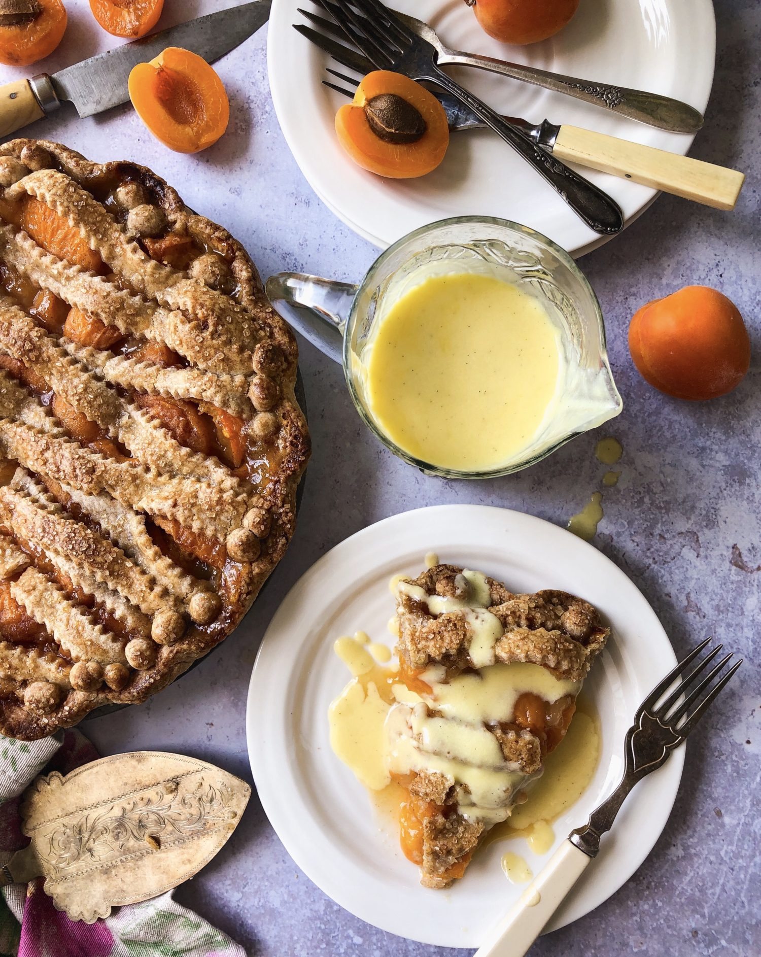 Apricot Hazelnut Pie with Creme Anglaise | The Lemon Apron