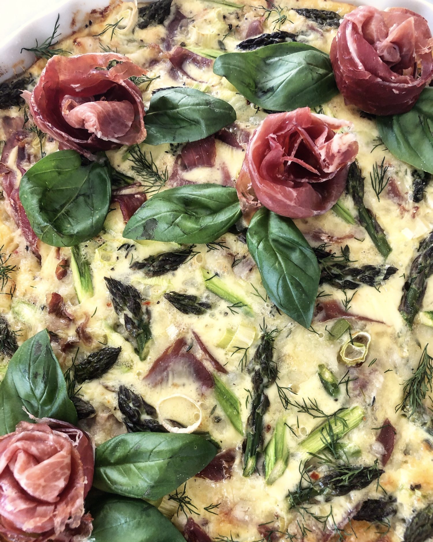 Asparagus and Prosciutto Crustless Quiche